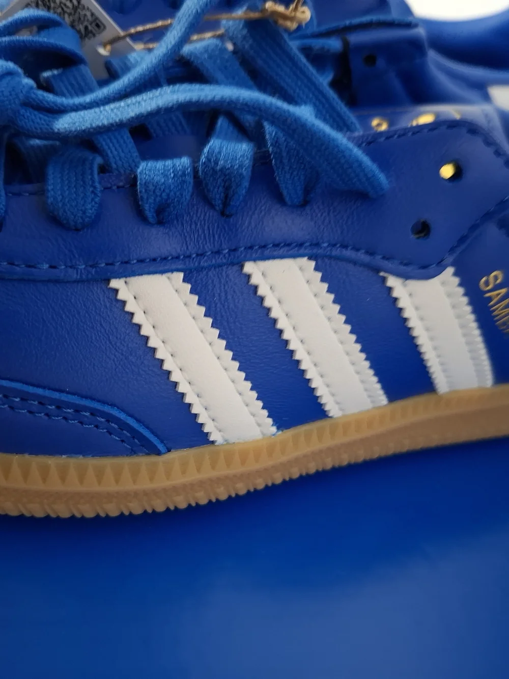 adidas Kids Blue Samba Sneakers with White Stripes